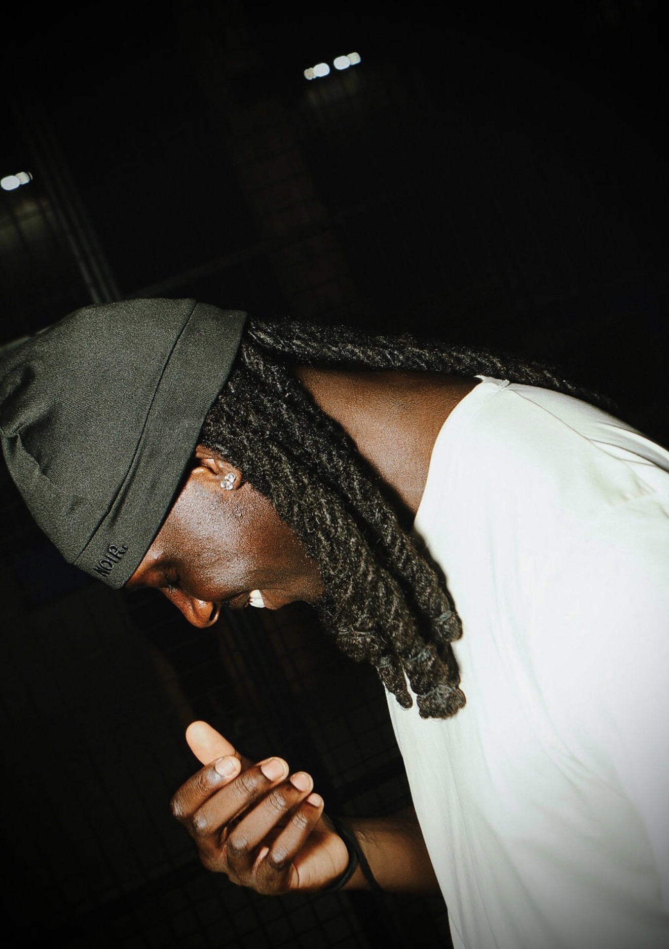 NOIR black skull cap detail