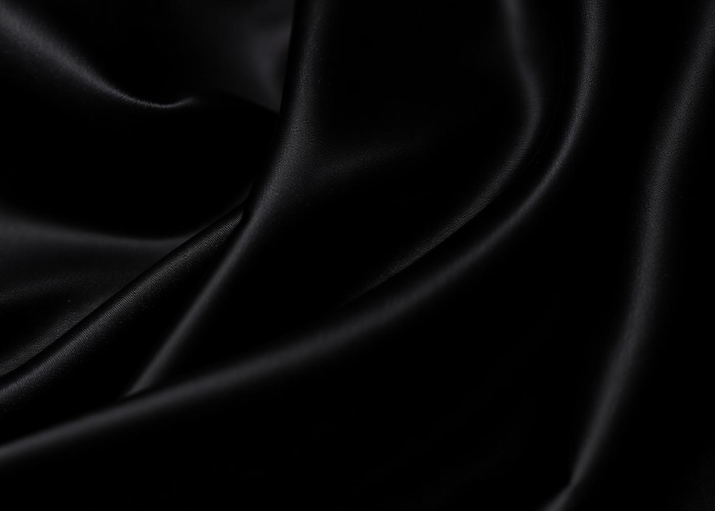 Close-up of black satin fabric